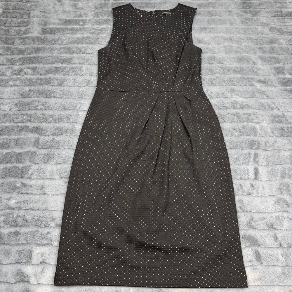Banana Republic Womens Black White Polka Dot Pleated Sheath Dress Size 6